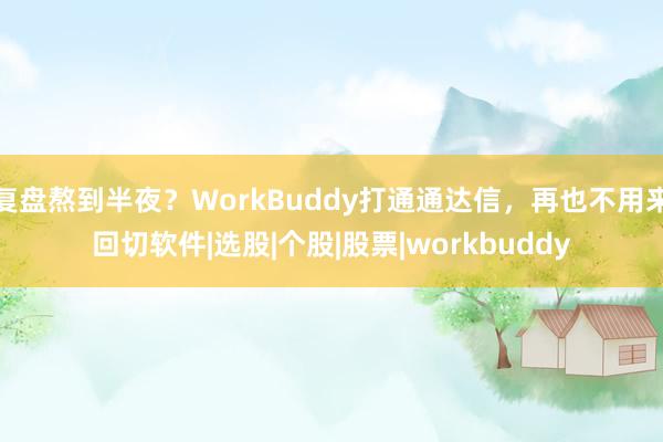 复盘熬到半夜?WorkBuddy打通通达信,再也不用来回切软件|选股|个股|股票|workbuddy