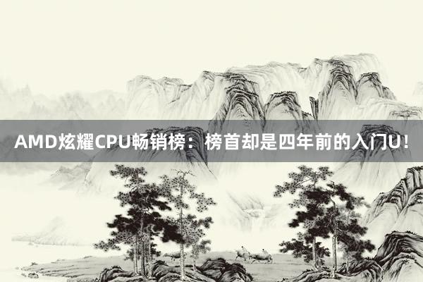 AMD炫耀CPU畅销榜：榜首却是四年前的入门U！