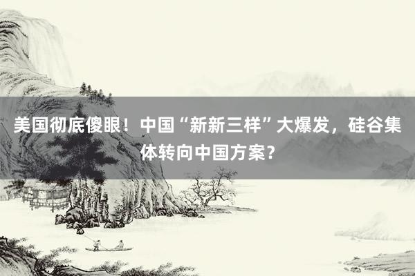 美国彻底傻眼！中国“新新三样”大爆发，硅谷集体转向中国方案？