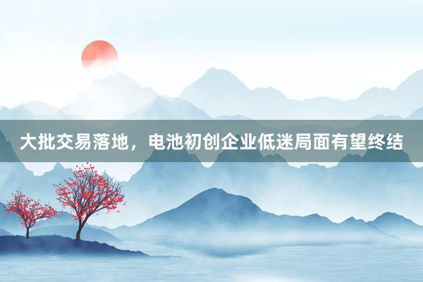 大批交易落地，电池初创企业低迷局面有望终结
