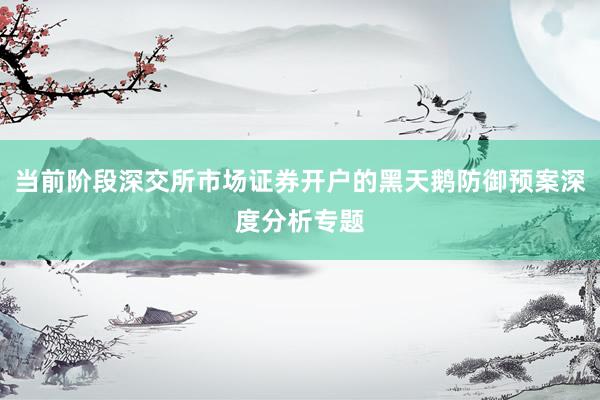 当前阶段深交所市场证券开户的黑天鹅防御预案深度分析专题