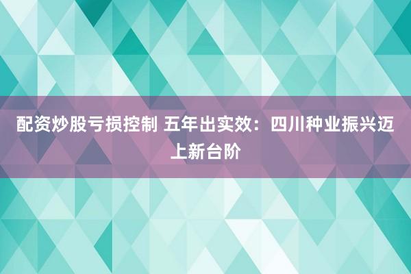 配资炒股亏损控制 五年出实效：四川种业振兴迈上新台阶