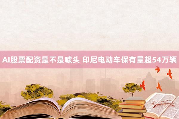 AI股票配资是不是噱头 印尼电动车保有量超54万辆